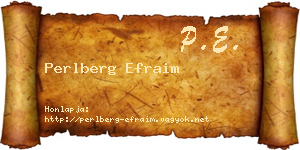 Perlberg Efraim névjegykártya